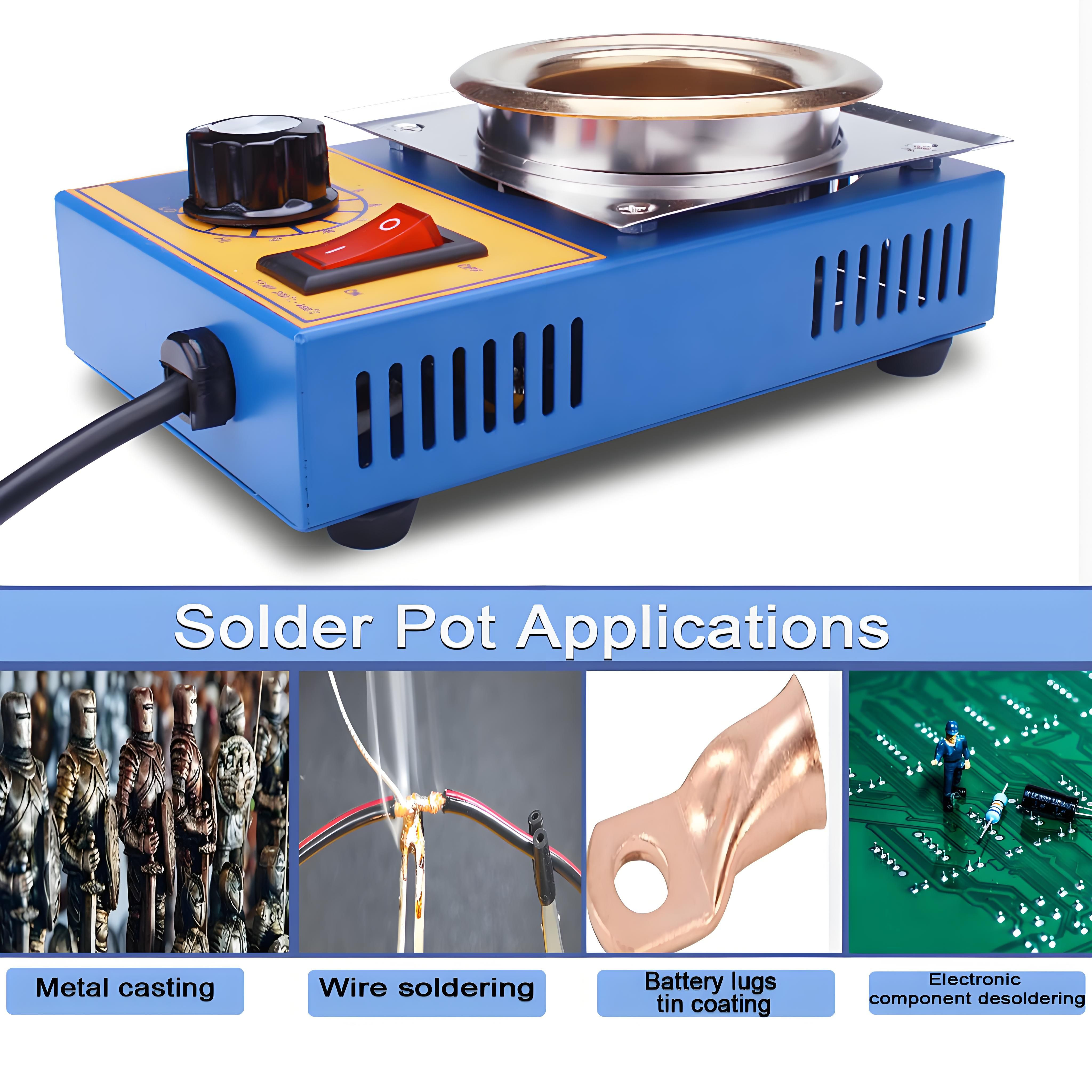 50mm  160W  Lead-free Solder Pots Soldering Brazing Equipment Pot Soldering Desoldering Bath Plate 200-480℃