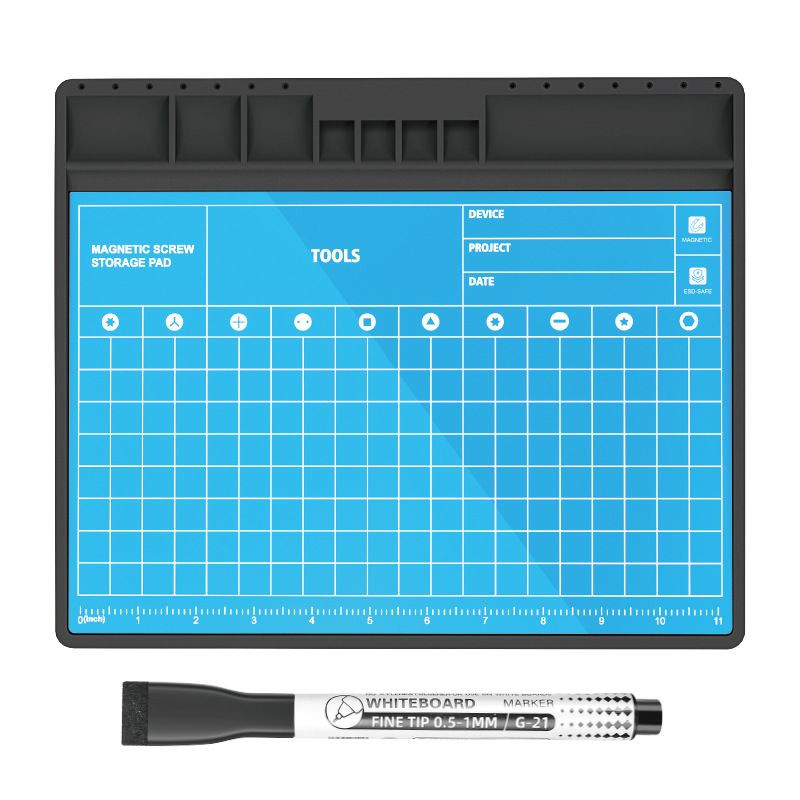 Magnetic Silicone Phone Repair Mat, Anti-Slip Tool Mat for Cell Phone Repair