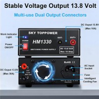 Compact DC Power Supply Fixed 13.8V- 30 Amp Regulated Home Lab Benchtop AC-to-DC Converter for CB/HAM/Amateur Radio