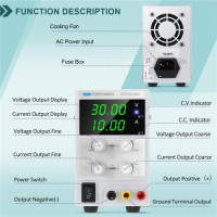 DC Power Supply Variable 30V 10A High Precision Adjustable Power Supply  for Electronic Testing,  DI
