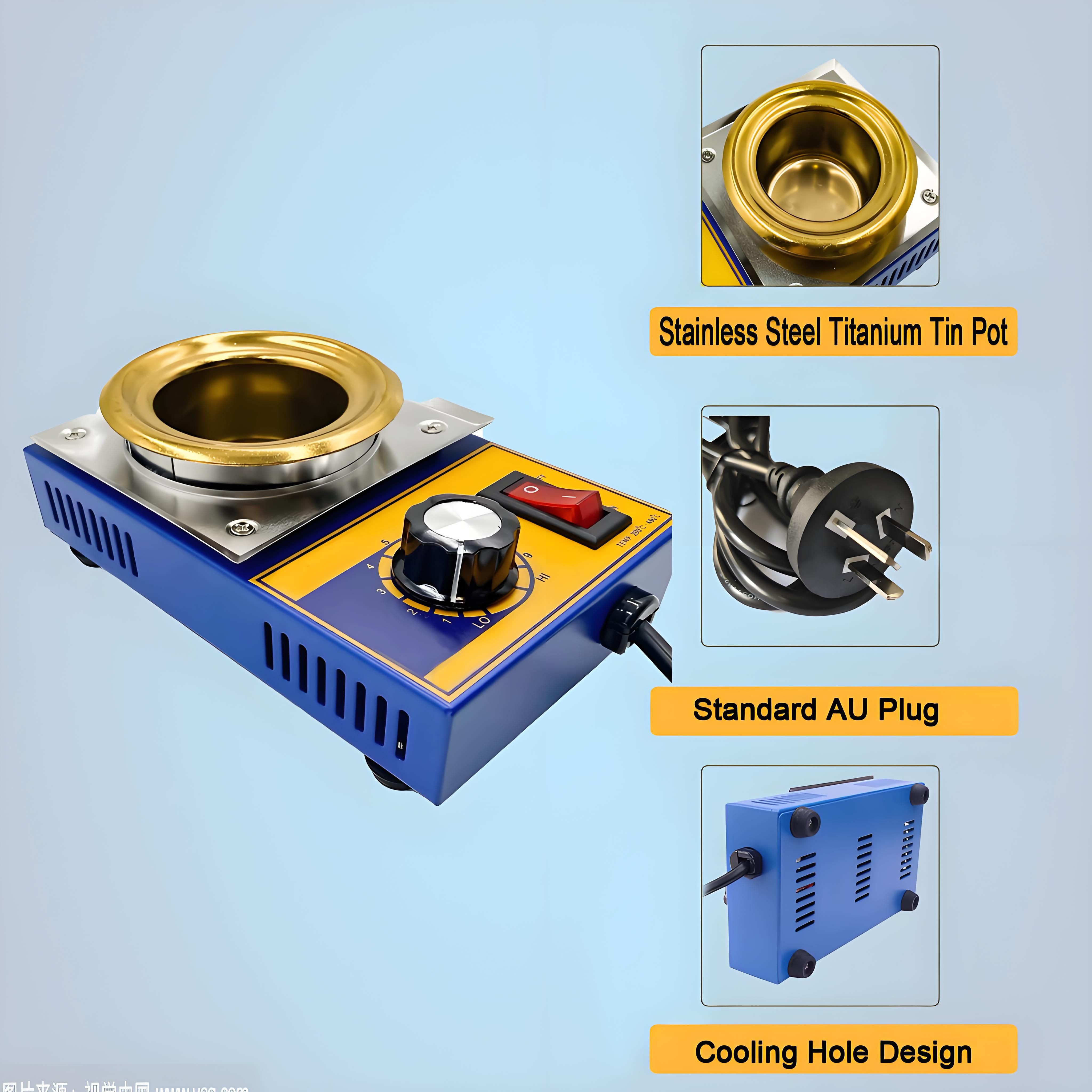 50mm  160W  Lead-free Solder Pots Soldering Brazing Equipment Pot Soldering Desoldering Bath Plate 200-480℃