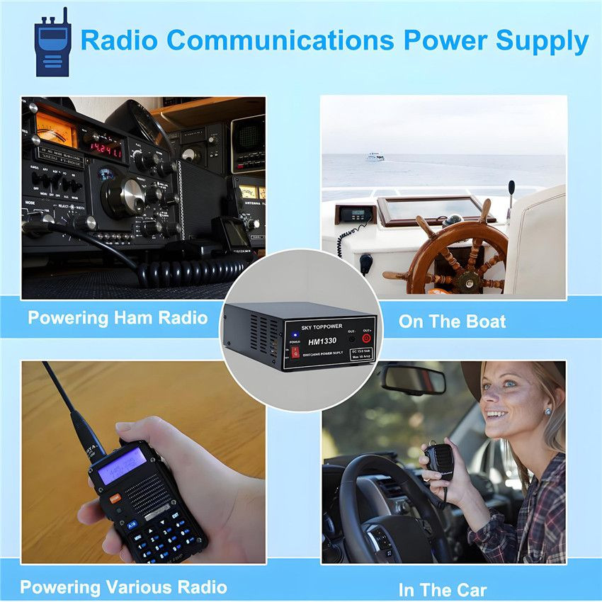 Compact DC Power Supply Fixed 13.8V- 30 Amp Regulated Home Lab Benchtop AC-to-DC Converter for CB/HAM/Amateur Radio