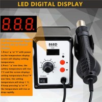 700W Rework Station SMD Soldering Station with Hot Air Heat Gun with 3 Nozzles for Electronics Repairing
