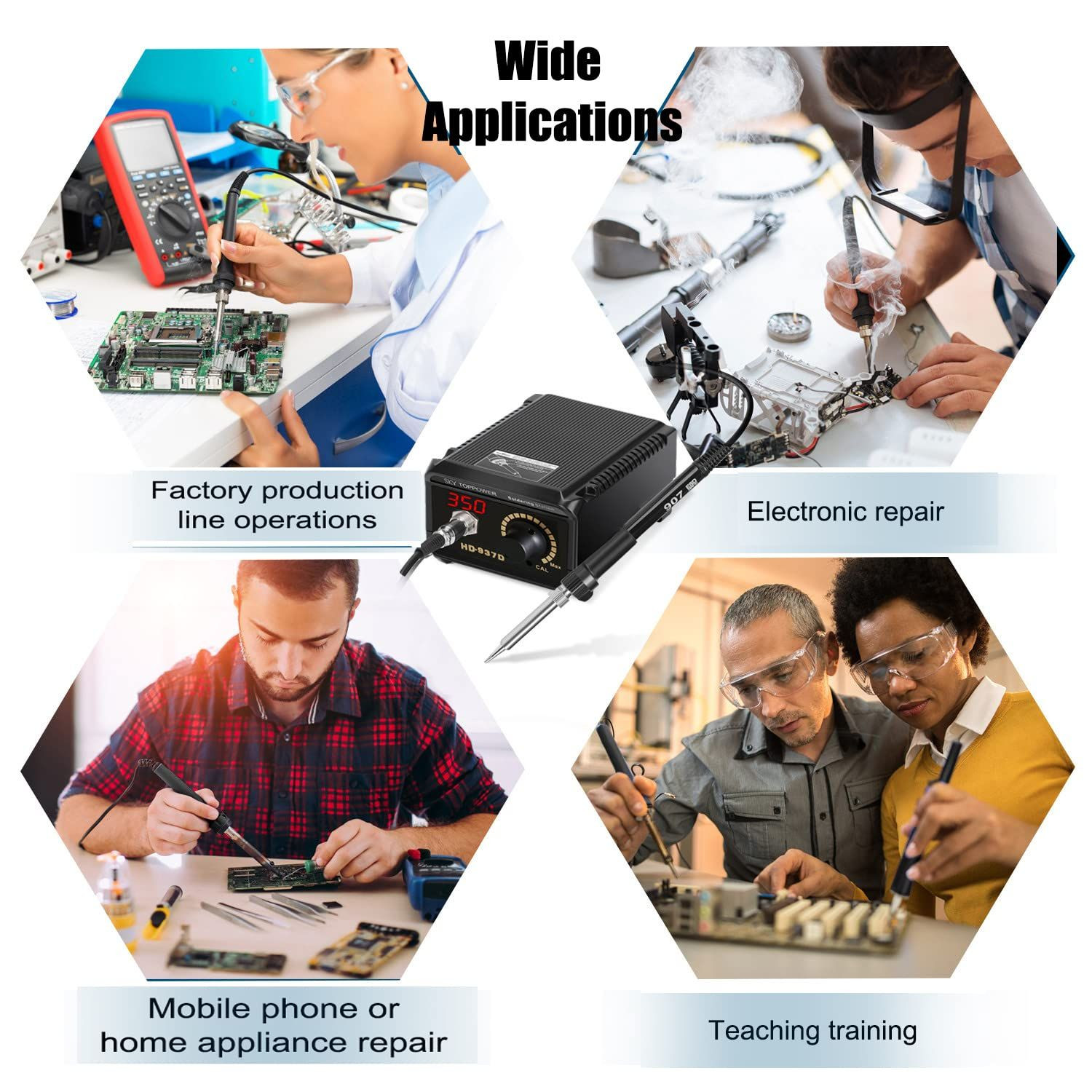 Digital Display 60W Soldering Iron Station Kit with ℉/℃ Switching Temperature Control